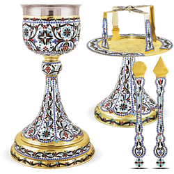 Enamel Chalice Set - 1000ml (Mount Athos)