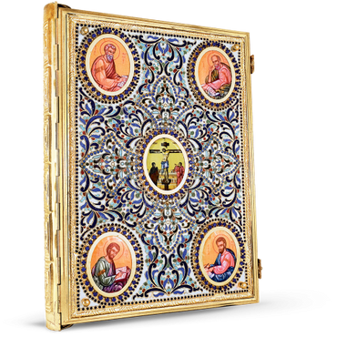 Orthodox Gospel Cover - Enamel Cross