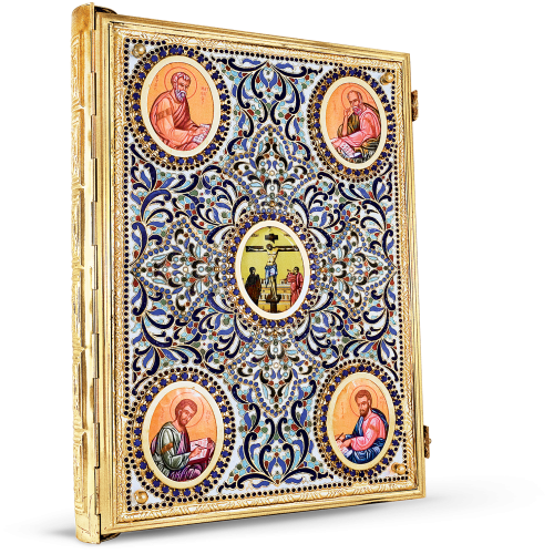 Orthodox Gospel Cover - Enamel Cross