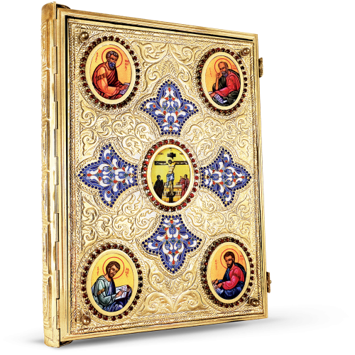 Orthodox Gospel Cover - Enamel Cross