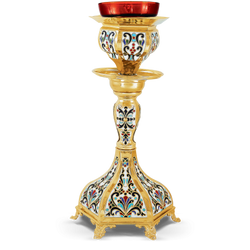 Vigil Oil Lamp - Enamel and Gold Plated