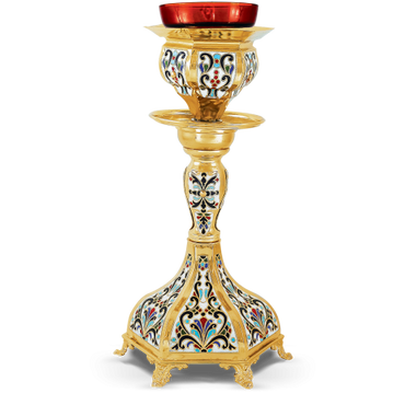 Vigil Oil Lamp - Enamel and Gold Plated