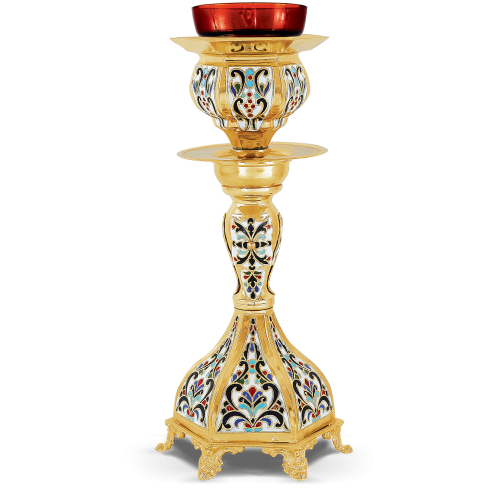 Vigil Oil Lamp - Enamel & Gold Plated