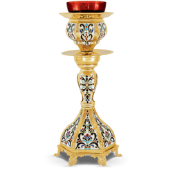 Vigil Oil Lamp - Enamel & Gold Plated