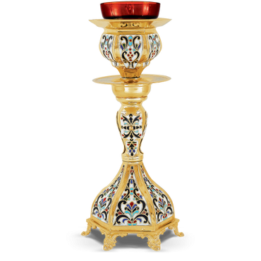 Vigil Oil Lamp - Enamel & Gold Plated