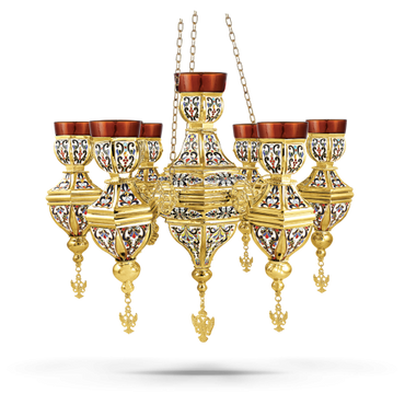 Hanging Enamel Vigil Lamp - 7 Lights