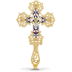 Orthodox Enamel Blessing Cross - Byzantine