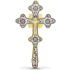 Orthodox Enamel Blessing Cross - Byzantine