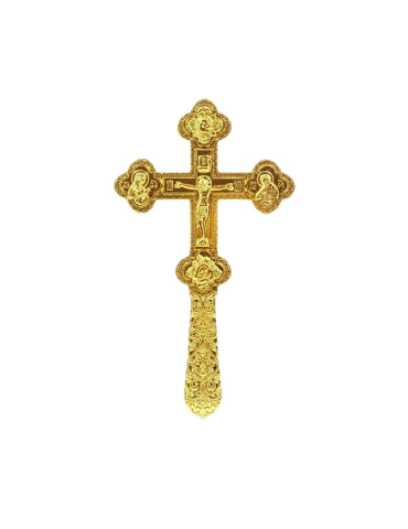 Byzantine Orthodox Priest Blessing Cross - Gold Plated