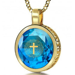 Cross Pendant with 14K Gold Frame and Gold Filled Rolo Chain