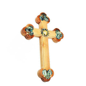 Olive Wood and Mother of Pearl Cross from Jerusalem