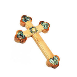 Olive Wood and Mother of Pearl Cross from Jerusalem