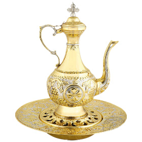 Orthodox Pitcher & Tray - Gold Plated