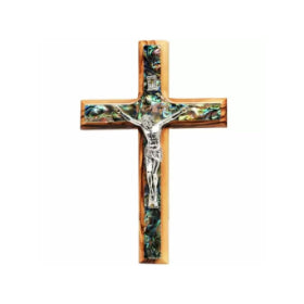 Olive Wood and Pearl Crucifix