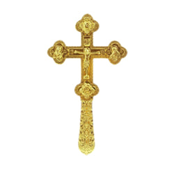 Byzantine Orthodox Priest Blessing Cross - Gold Plated