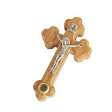 Olive Wood Crucifix with Holy Element