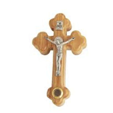 Olive Wood Crucifix with Holy Element