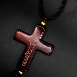 Olive Wood Crucifix Necklace from Jerusalem