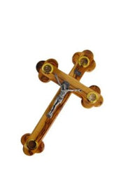 Olive Wood Cross with 4 Holy Elements