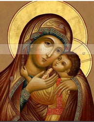 Handmade Oil Painting of Virgin Mary Icon