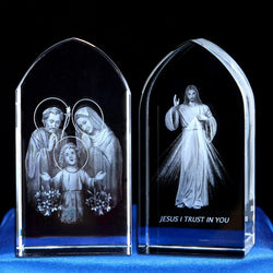 Crystal Carved with different Holy Images