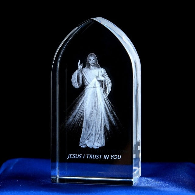 Crystal Carved with different Holy Images