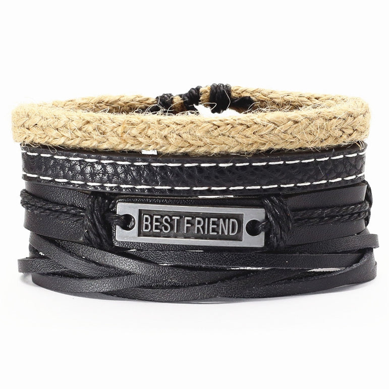 Vintage beads Bible leather bracelet