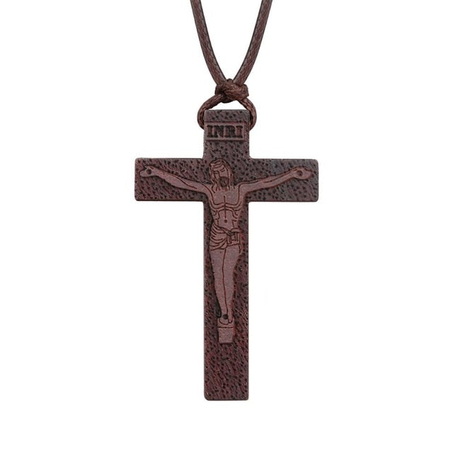 Jesus Pendant Necklaces With Leather Rope