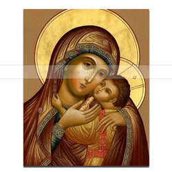 Handmade Oil Painting of Virgin Mary Icon