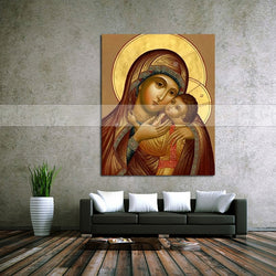 Handmade Oil Painting of Virgin Mary Icon