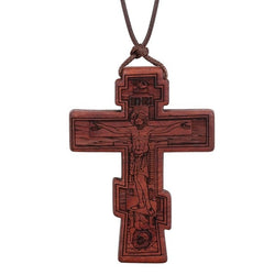 Orthodox Natural Wooden Crucifix Cross pendant