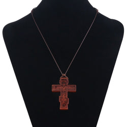 Orthodox Natural Wooden Crucifix Cross pendant