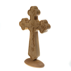 Orthodox wooden carved Crucifix with stand