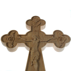 Orthodox wooden carved Crucifix with stand