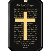 'The Lord's Prayer' and Cross pendant inscribed with 24k gold